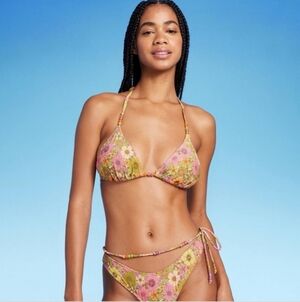 Wild Fable Retro Shimmer Floral Bikini